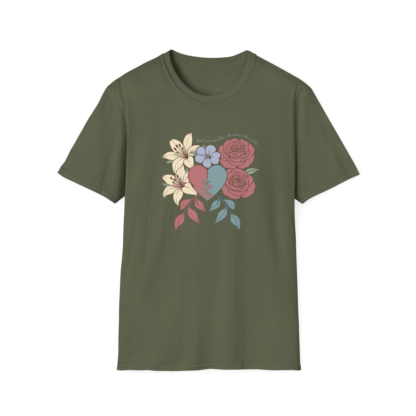 Amid Roses and Lilies – St. Faustina T-Shirt
