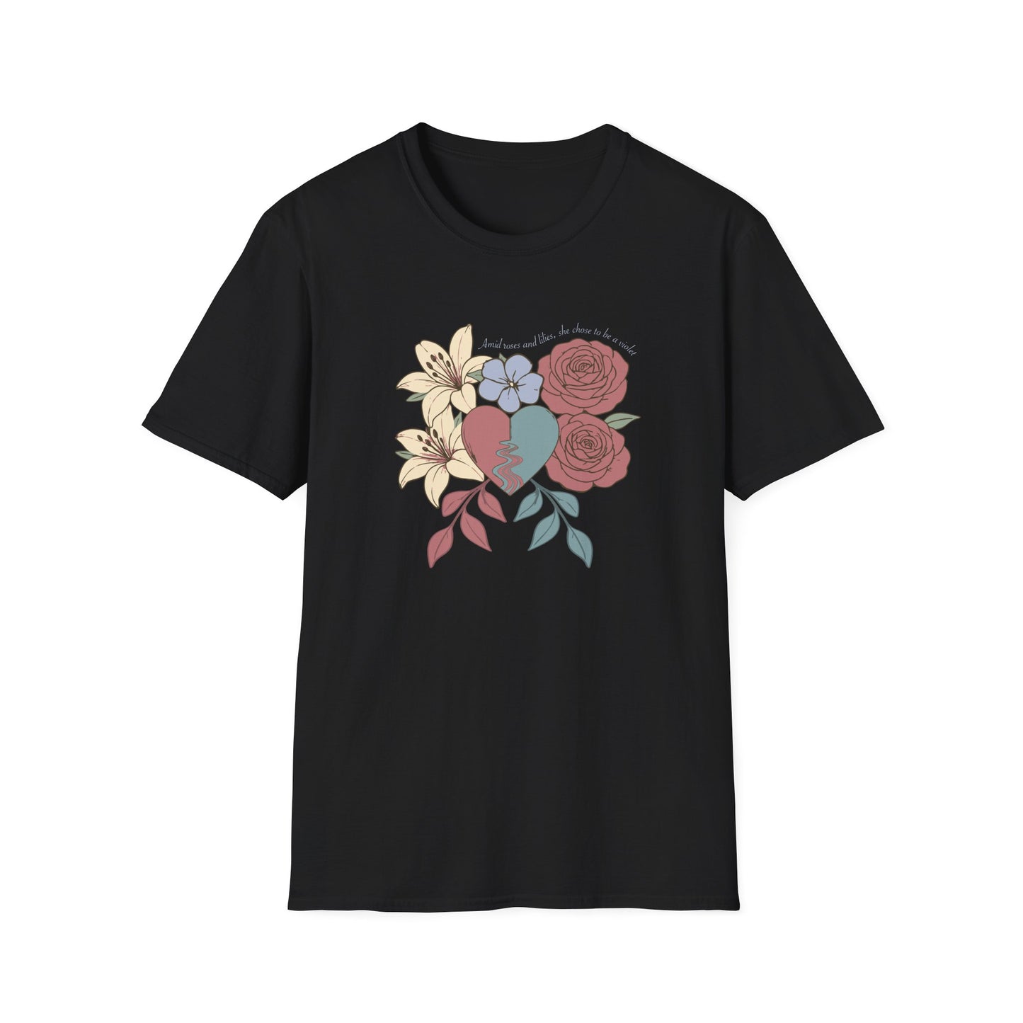 Amid Roses and Lilies – St. Faustina T-Shirt