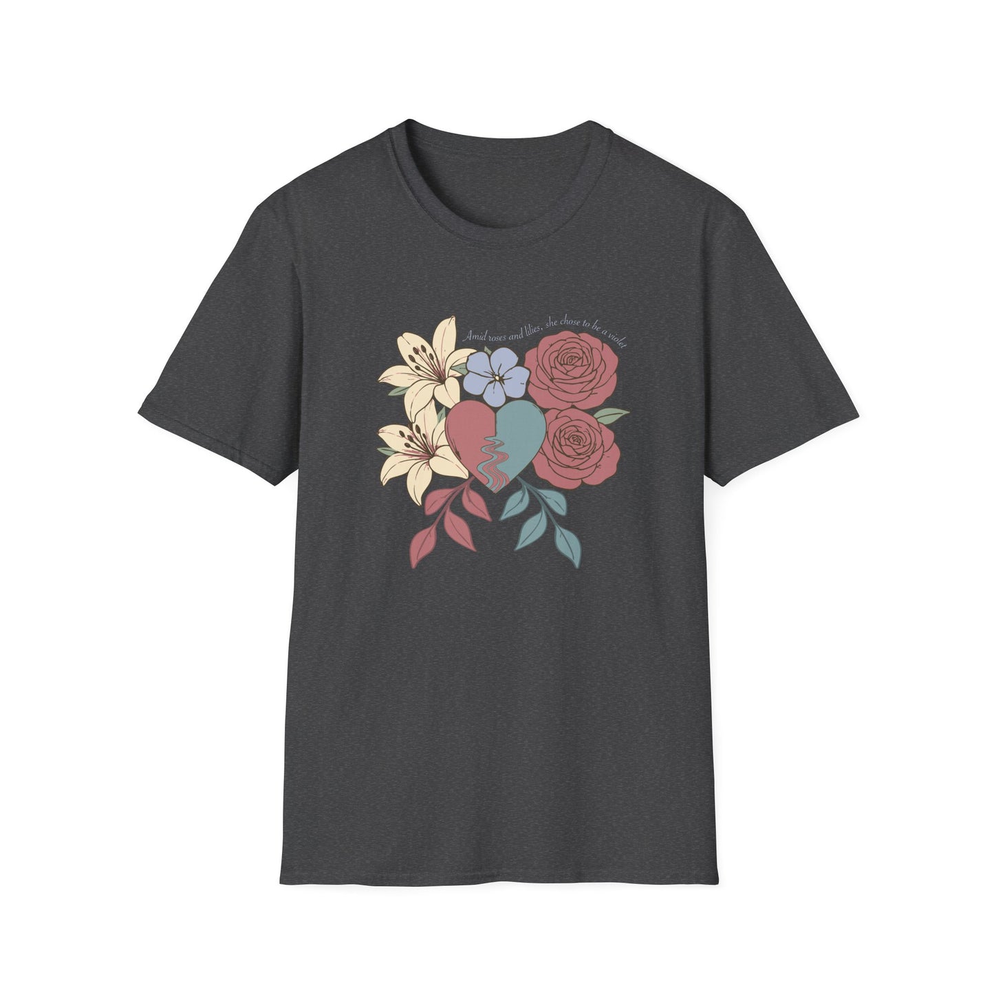 Amid Roses and Lilies – St. Faustina T-Shirt