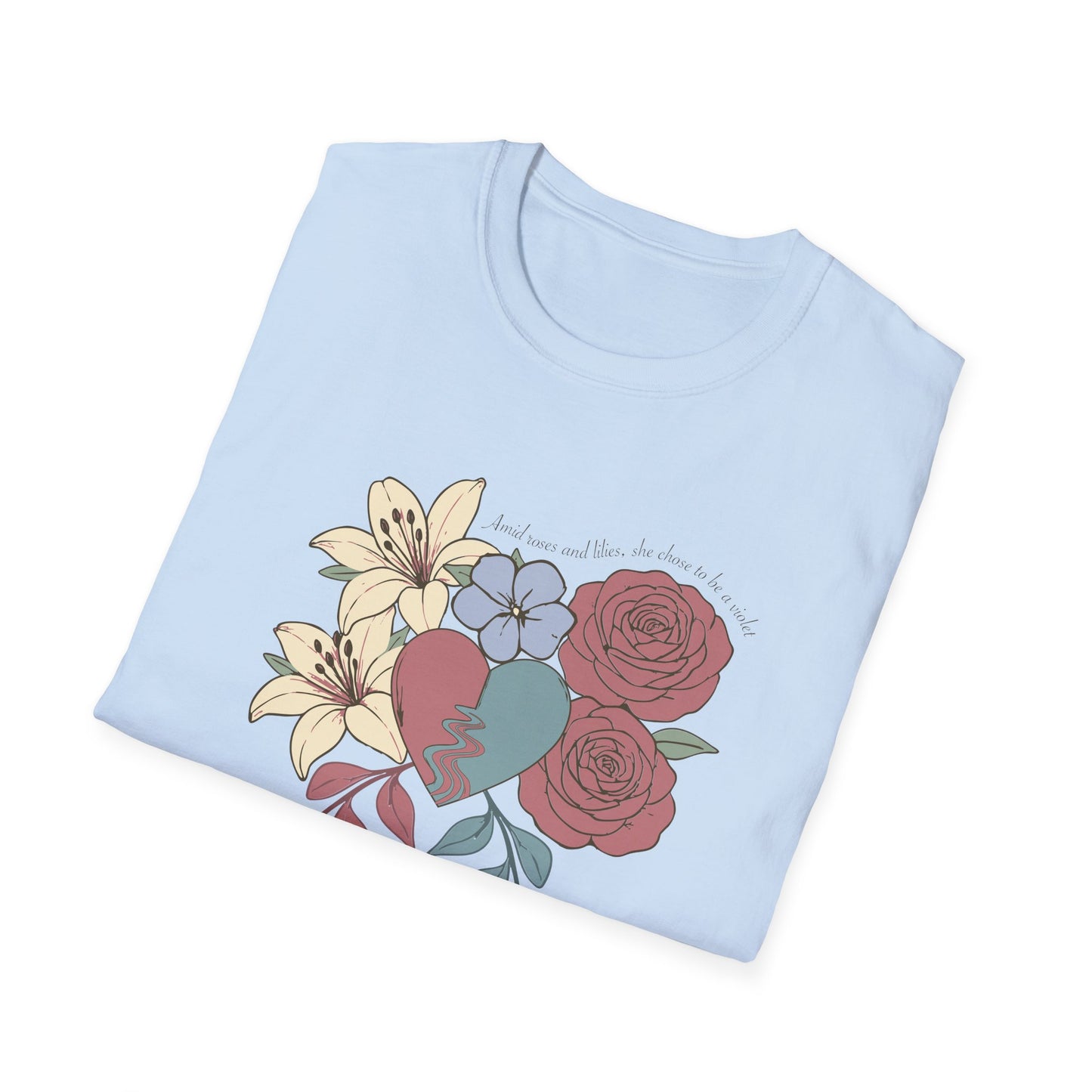 Amid Roses and Lilies – St. Faustina T-Shirt