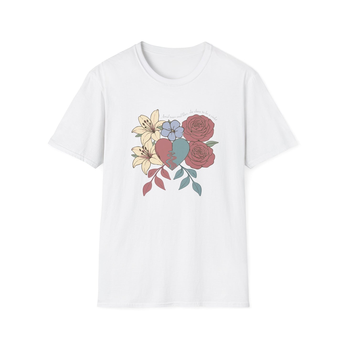 Amid Roses and Lilies – St. Faustina T-Shirt